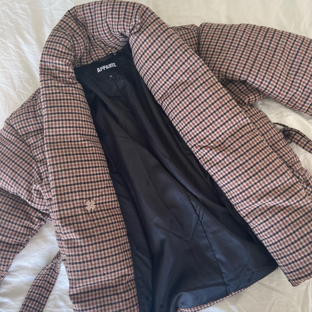 Apparis Women’s Size US Medium Winter Puff Coat Houndstooth Detail